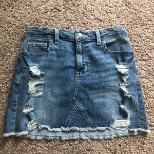Hollister ripped jean skirt